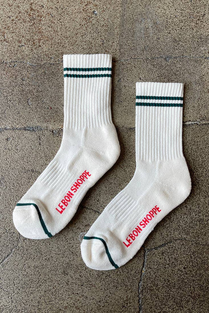 Boyfriend Socks: Clean White