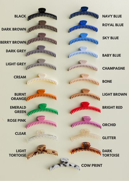 SHINY MIDI HOLD EVERYTHING CLAW ( 24 COLORS ): COW PRINT