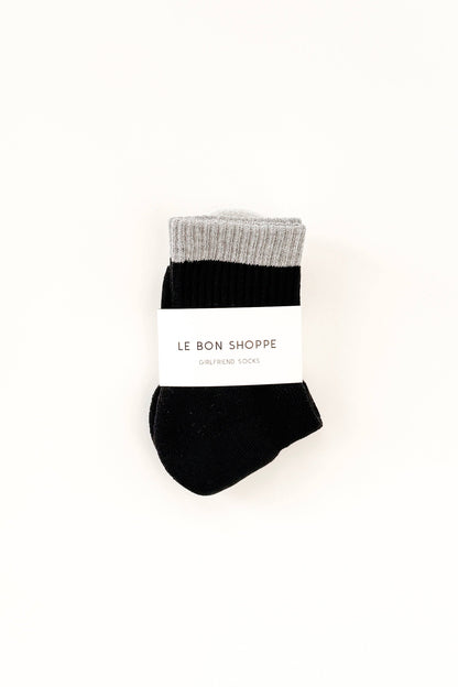 Color Block Girlfriend Socks (wholesale): Black Coffee