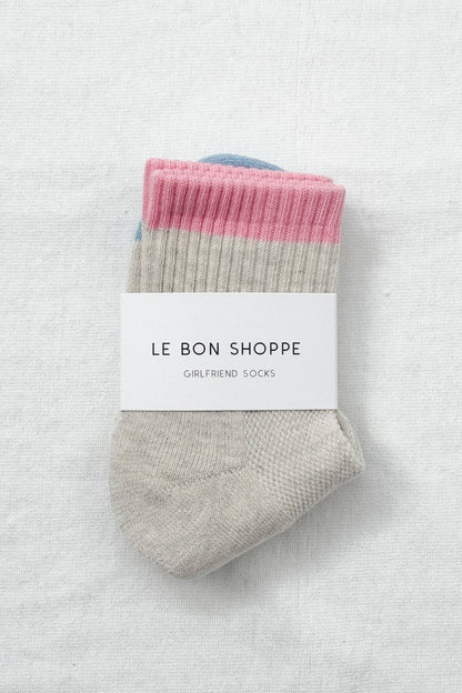Color Block Girlfriend Socks (wholesale): Yellow Blue
