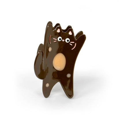Lucky Cat Hair Claw Clip – Playful & Charming Accessory: Black