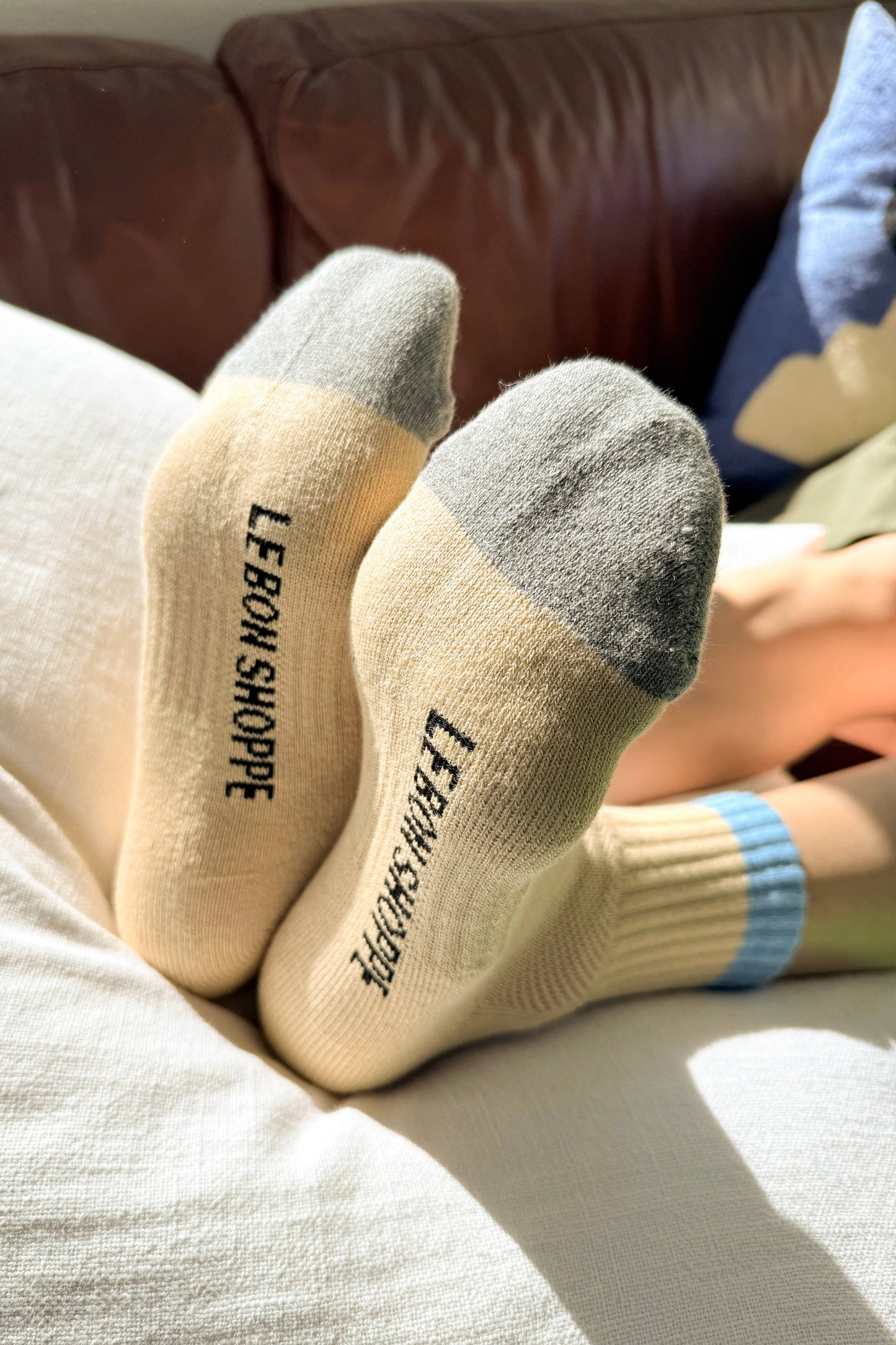 Color Block Girlfriend Socks (wholesale): Yellow Blue