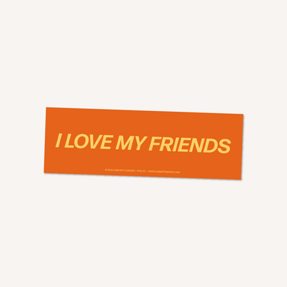 I love my friends bumper sticker / magnet: Sticker