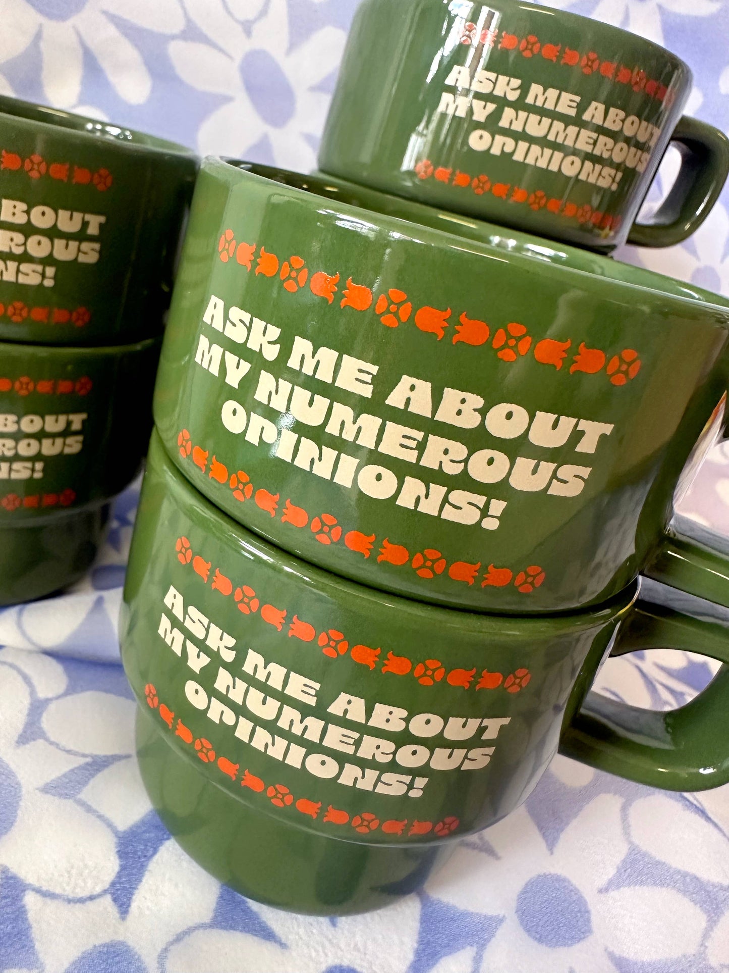 Ask me About my Numerous Opinions- Stackable Ceramic Mug