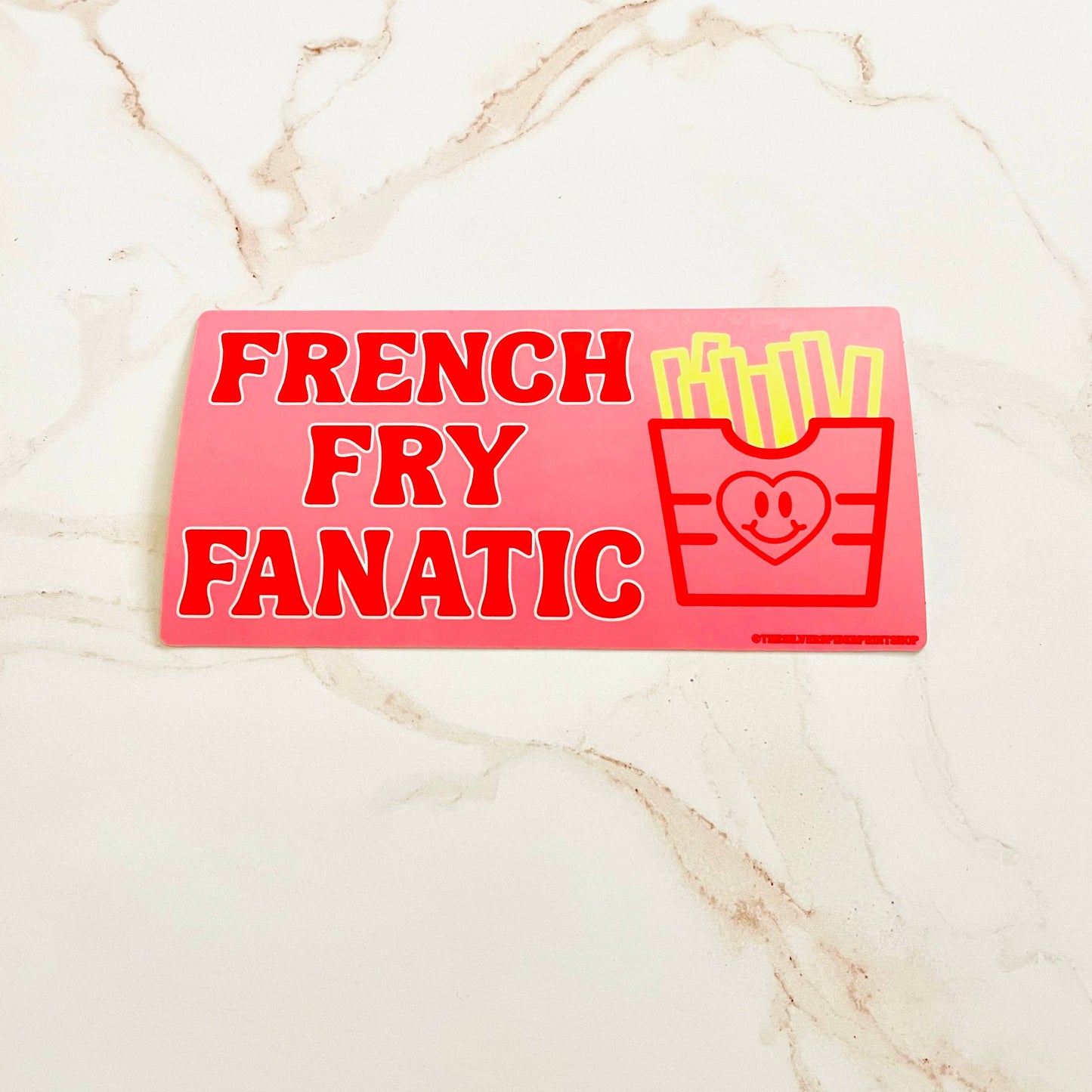 French Fry Fanatic pink junk food funny Bumper Sticker