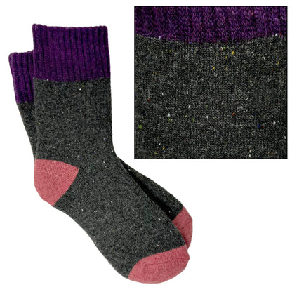 Camila Cozy Knit Colorblock Socks –BESTSELLER : Light Orange/Brown