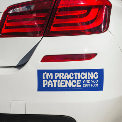 Practicing patience bumper sticker / magnet: Sticker
