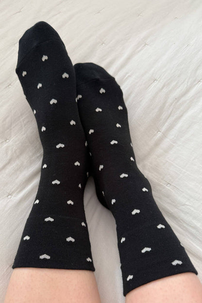 Heart Sneaker Socks (wholesale): HEART - WHITE / RED