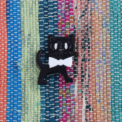 Cat pin black and white GDR pin