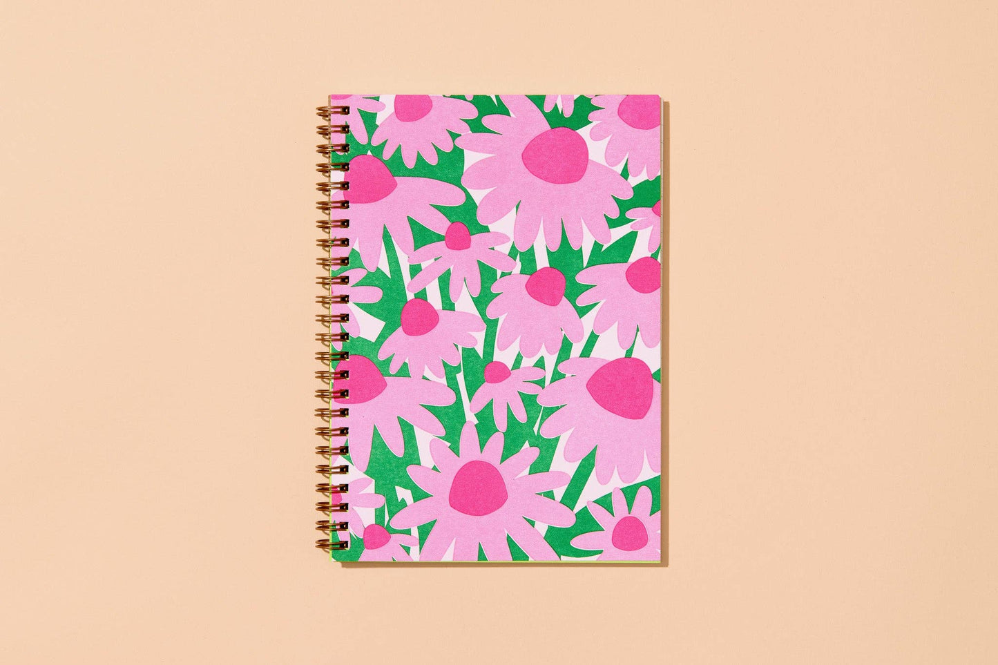 Coneflower Wildflower Letterpress Spiral A5 Notebook Fathers Day Gift Mothers Day