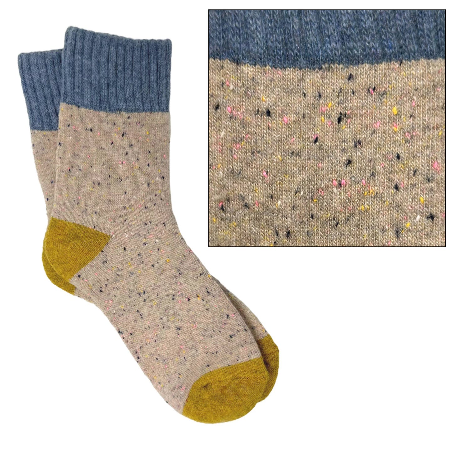 Camila Cozy Knit Colorblock Socks –BESTSELLER : Light Blue/Cream